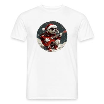 Labrador Hund Weihnachten Gitarre - Männer T-Shirt - Weiß - Vorne - AI Model Male 178 dark (178cm)