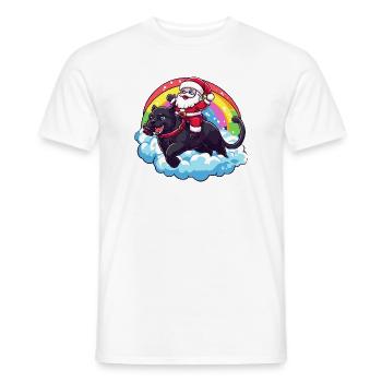 Noël du Père Noël Panthère - T-shirt homme - blanc - Devant - AI Model Male 178 dark (178cm)