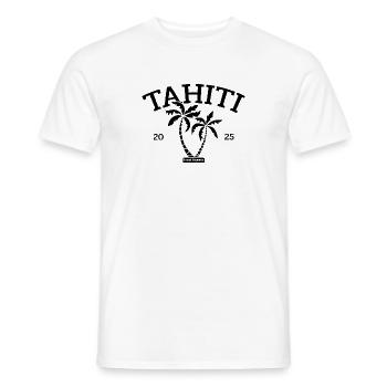 Tahiti - Palmiers - Palmiers - Polynésie française Beach - T-shirt homme - blanc - Devant - AI Model Male 178 dark (178cm)
