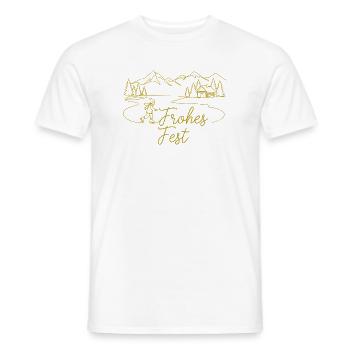 Merry Christmas Winter Landscape - Men's T-Shirt - white - Front - AI Model Male 178 dark (178cm)