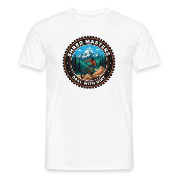 Shred Masters Mountain Ride MTB - Männer T-Shirt - Weiß - Vorne - AI Model Male 178 dark (178cm)