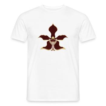 fleur d’orchidée - T-shirt homme - blanc - Devant - AI Model Male 178 dark (178cm)