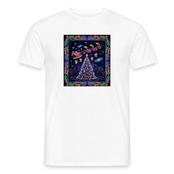Nuit de Noël magique au néon - T-shirt homme - blanc - Devant - AI Model Male 178 dark (178cm)