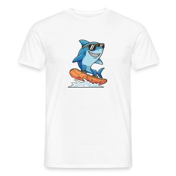 Surferhai Mit Sonnenbrille Sommerurlaub - Männer T-Shirt - Weiß - Vorne - AI Model Male 178 dark (178cm)