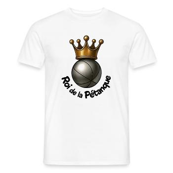 King of Pétanque trophy for the best player - Men's T-Shirt - white - Front - AI Model Male 178 dark (178cm)