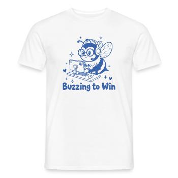 Gaming Biene am PC Buzzing to Win - Männer T-Shirt - Weiß - Vorne - AI Model Male 178 dark (178cm)