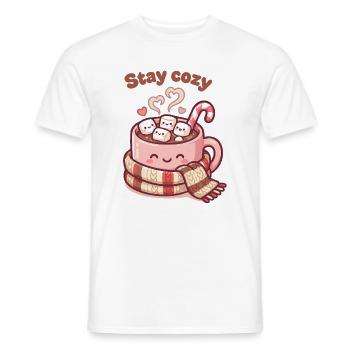 Stay Cozy Cocoa Mug - Männer T-Shirt - Weiß - Vorne - AI Model Male 178 dark (178cm)