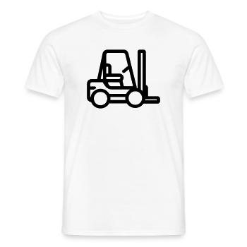 Chariot élévateur - T-shirt homme - blanc - Devant - AI Model Male 178 dark (178cm)