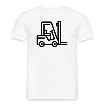 Chariot élévateur - T-shirt homme - blanc - Devant - AI Model Male 178 dark (178cm)