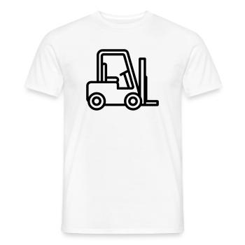 Chariot élévateur - T-shirt homme - blanc - Devant - AI Model Male 178 dark (178cm)