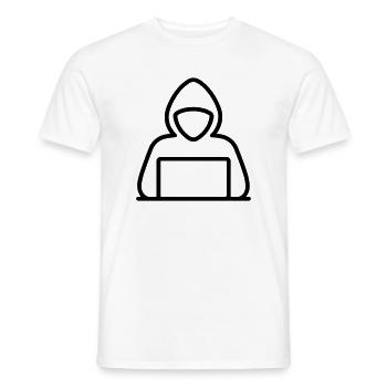 hacker - T-shirt homme - blanc - Devant - AI Model Male 178 dark (178cm)
