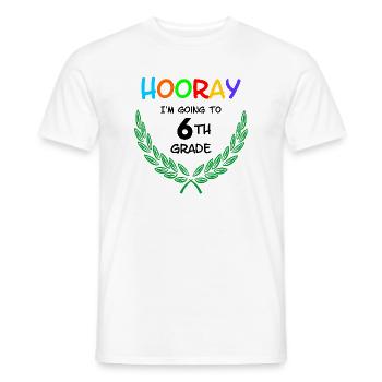 Hourra, je vais en 6e** - T-shirt homme - blanc - Devant - AI Model Male 178 dark (178cm)