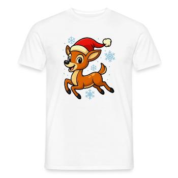Merry Reindeer Fawn Funny Christmas Gift - Men's T-Shirt - white - Front - AI Model Male 178 dark (178cm)