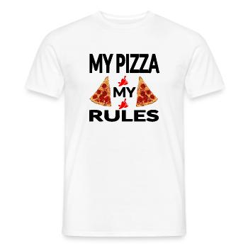 Pizza - T-shirt homme - blanc - Devant - AI Model Male 178 dark (178cm)