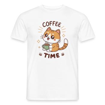 Chat Café Latte Mignon - T-shirt homme - blanc - Devant - AI Model Male 178 dark (178cm)