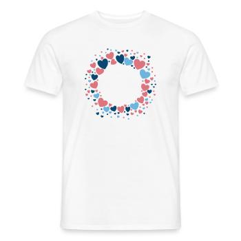 Herz Kranz Blau Rosa Blumenkranz - Männer T-Shirt - Weiß - Vorne - AI Model Male 178 dark (178cm)