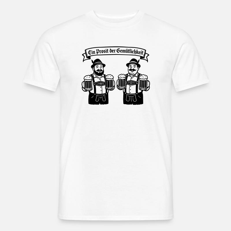 Bier männer - Ein Prosit der Gemütlichkeit - Männer T-Shirt - Weiß