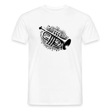 Trompettes, partitions explosives, cuivres magiques avec âme - T-shirt homme - blanc - Devant - AI Model Male 178 dark (178cm)