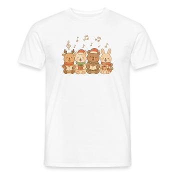Christmas carol singer for children, boys and girls - Men's T-Shirt - white - Front - AI Model Male 178 dark (178cm)