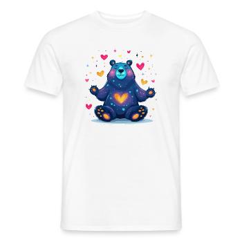 Couleurs néon de Cosmic Heart Bear - T-shirt homme - blanc - Devant - AI Model Male 178 dark (178cm)