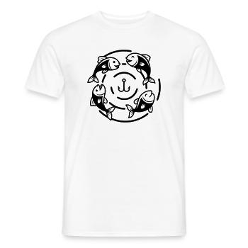 Canne de drill pêcheur Gros poissons - T-shirt homme - blanc - Devant - AI Model Male 178 dark (178cm)