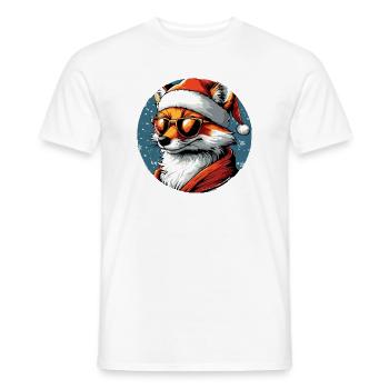 Fox Santa Look with Sunglasses - Men's T-Shirt - white - Front - AI Model Male 178 dark (178cm)
