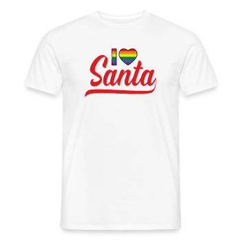 I Love Santa Herz Weihnachten XMAS Advent Winter - Männer T-Shirt - Weiß - Vorne - AI Model Male 178 dark (178cm)