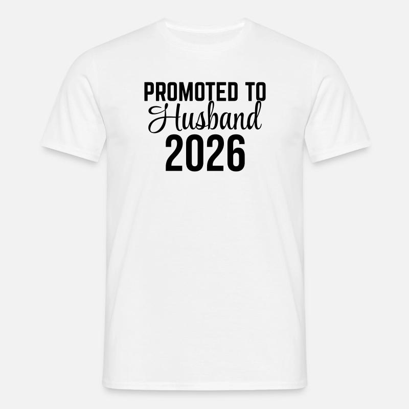 Forfremmet til ægtemand 2026 – Ehemann Design - T-shirt til herrer - hvid