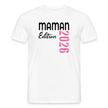 Mom 2026 - Men's T-Shirt - white - Front - AI Model Male 178 dark (178cm)