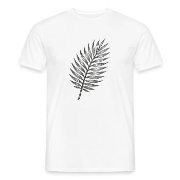 Croquis de la feuille de palmier noire - T-shirt homme - blanc - Devant - AI Model Male 178 dark (178cm)
