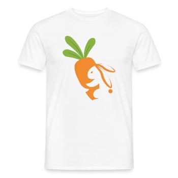 Karottenlächelndes Maskottchen - Männer T-Shirt - Weiß - Vorne - AI Model Male 178 dark (178cm)