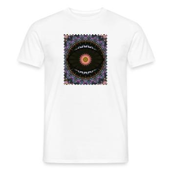 Kaleidoskop Mandala Neon Muster - Männer T-Shirt - Weiß - Vorne - AI Model Male 178 dark (178cm)