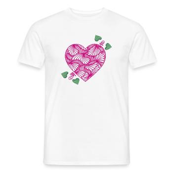 romantic heart - Men's T-Shirt - white - Front - AI Model Male 178 dark (178cm)
