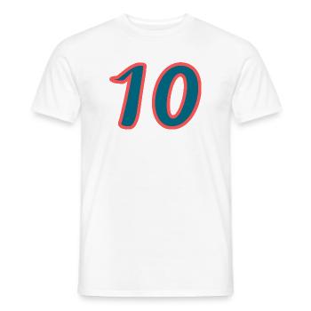 10. 10 YEARS. 10th ANNIVERSARY. 10 YEAR ANNIVERSARY. - Men's T-Shirt - white - Front - AI Model Male 178 dark (178cm)
