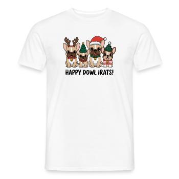 Joyeuse Dowl Irats Drôles Bouledogues Français - T-shirt homme - blanc - Devant - AI Model Male 178 dark (178cm)