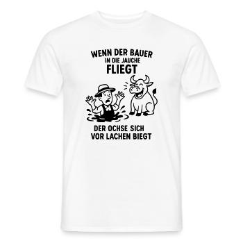 farmer slurry saying joke ox - Men's T-Shirt - white - Front - AI Model Male 178 dark (178cm)