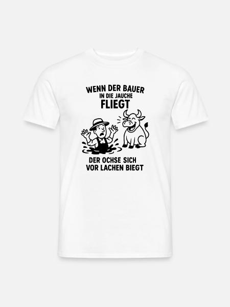 farmer slurry saying joke ox - Men's T-Shirt - white