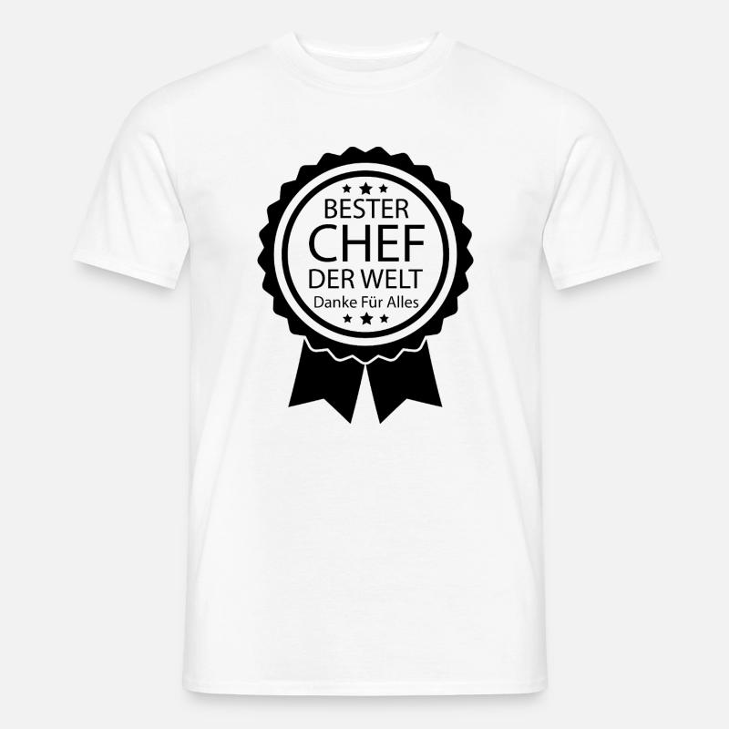 Bester Chef Dankeschön Geschenk Abschied Spruch - Männer T-Shirt - Weiß