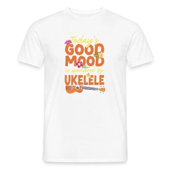 Ukulélé hawaïen Ukulélé aujourd’hui est bon - T-shirt homme - blanc - Devant - AI Model Male 178 dark (178cm)