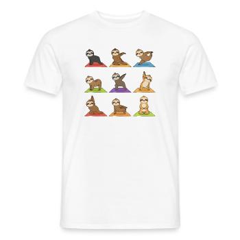 Sloth Yoga Poses Meditation Relaxation Sports - Men's T-Shirt - white - Front - AI Model Male 178 dark (178cm)