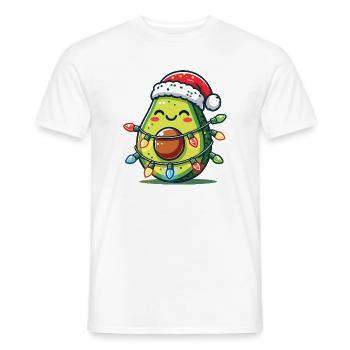Festliche Avocado Santa Weihnachten Beleuchtung - Männer T-Shirt - Weiß - Vorne - AI Model Male 178 dark (178cm)