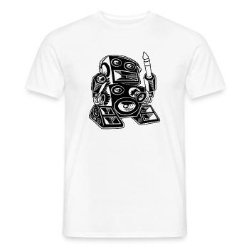 Techno-Robot - T-shirt homme - blanc - Devant - AI Model Male 178 dark (178cm)