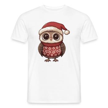 Noël de la chouette à Noël - T-shirt homme - blanc - Devant - AI Model Male 178 dark (178cm)