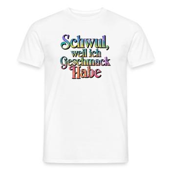 Gay parce que j’ai le goût de la fierté arc-en-ciel - T-shirt homme - blanc - Devant - AI Model Male 178 dark (178cm)