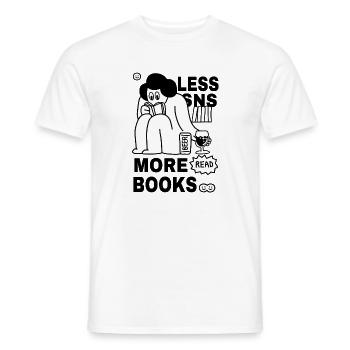 Lecture de la conception des livres - T-shirt homme - blanc - Devant - AI Model Male 178 dark (178cm)