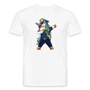 Einhorn-Polizist abtupfen Vater Officer Vatertags-Gi - Männer T-Shirt - Weiß - Vorne - AI Model Male 178 dark (178cm)
