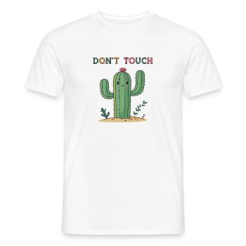 Lustiger Kaktus Nicht anfassen - Männer T-Shirt - Weiß - Vorne - AI Model Male 178 dark (178cm)