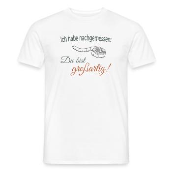 J’ai mesuré : Tu es génial - T-shirt homme - blanc - Devant - AI Model Male 178 dark (178cm)