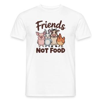 Friends not Food - Cool Veganism Logo - Men's T-Shirt - white - Front - AI Model Male 178 dark (178cm)