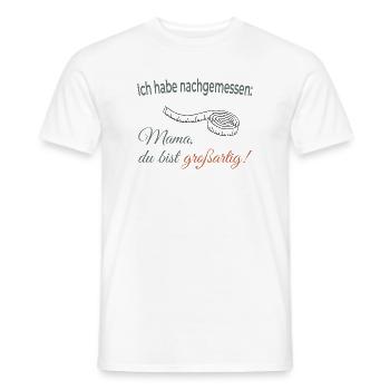 J’ai mesuré – Maman, tu es géniale ! - T-shirt homme - blanc - Devant - AI Model Male 178 dark (178cm)